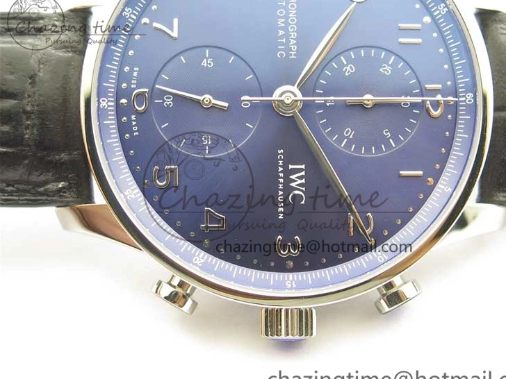 MIROTIME 0724 Timeless Portuguese Chrono IW371606 ZF 1:1 Best Edition Blue Dial on Black Leather Strap A 7099